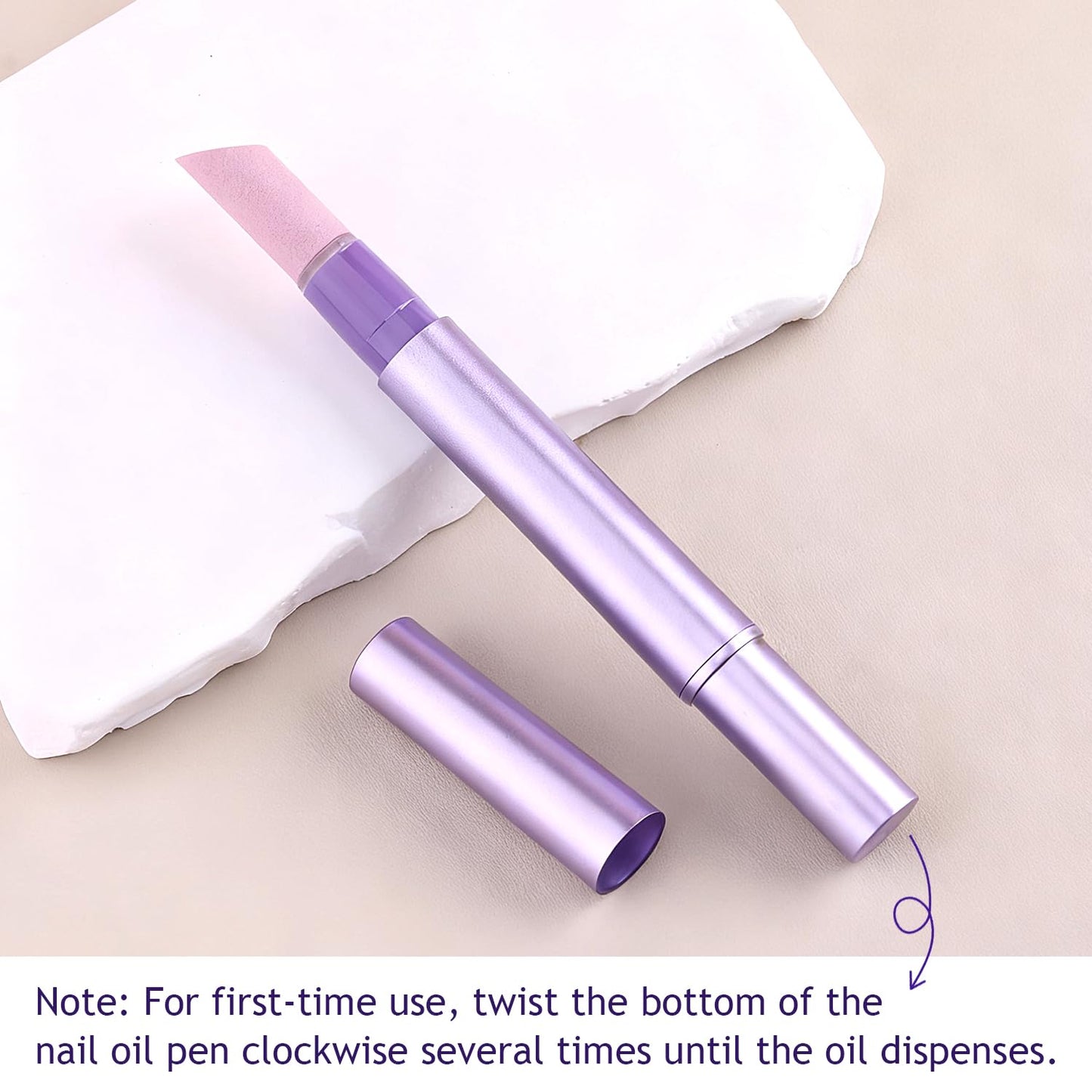2-in-1 Ceramic Cuticle Pushers with Oil for Nail Repair