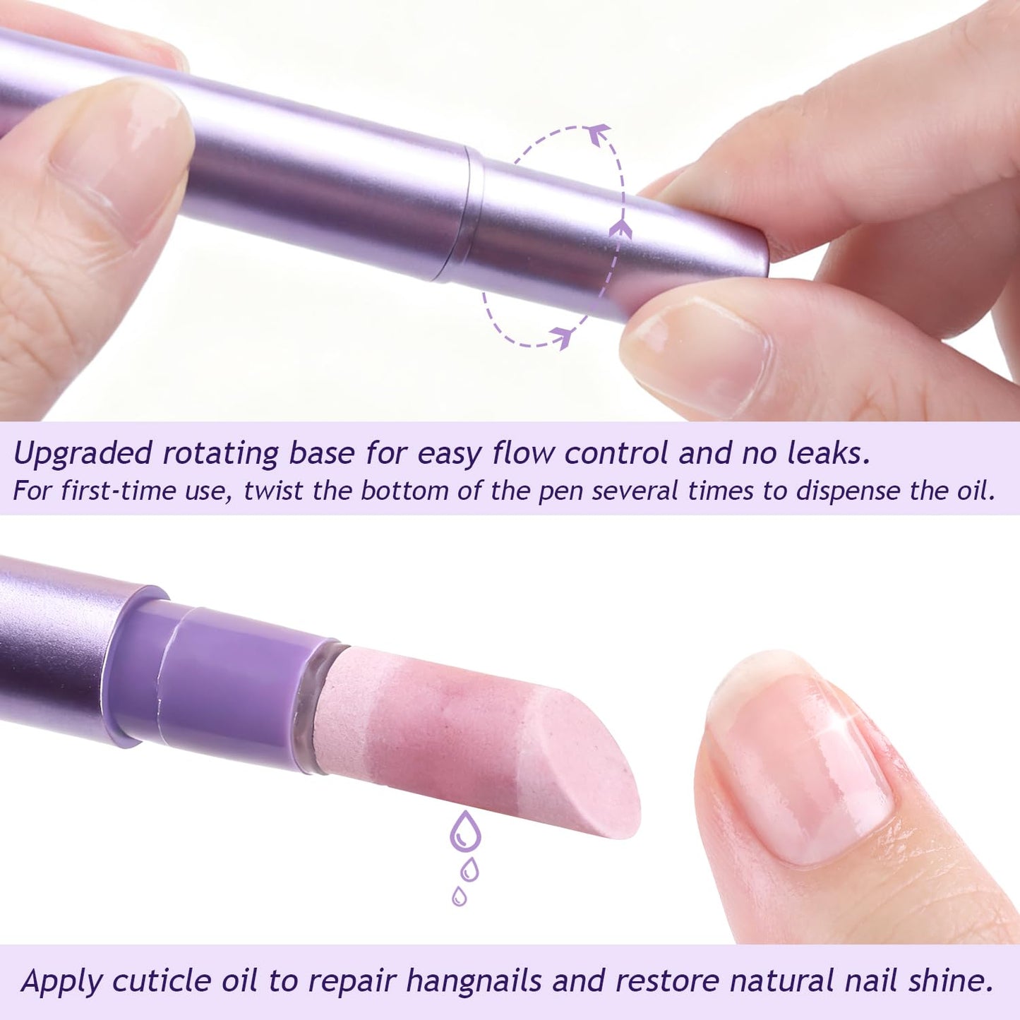 2-in-1 Ceramic Cuticle Pushers with Oil for Nail Repair