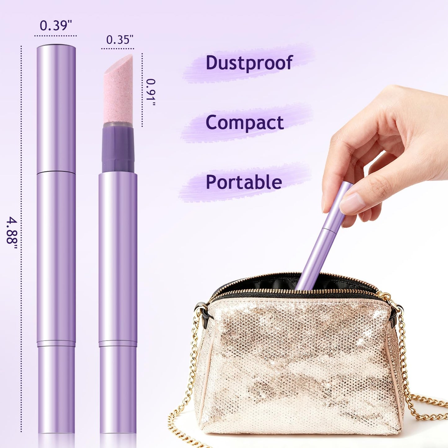 2-in-1 Ceramic Cuticle Pushers with Oil for Nail Repair