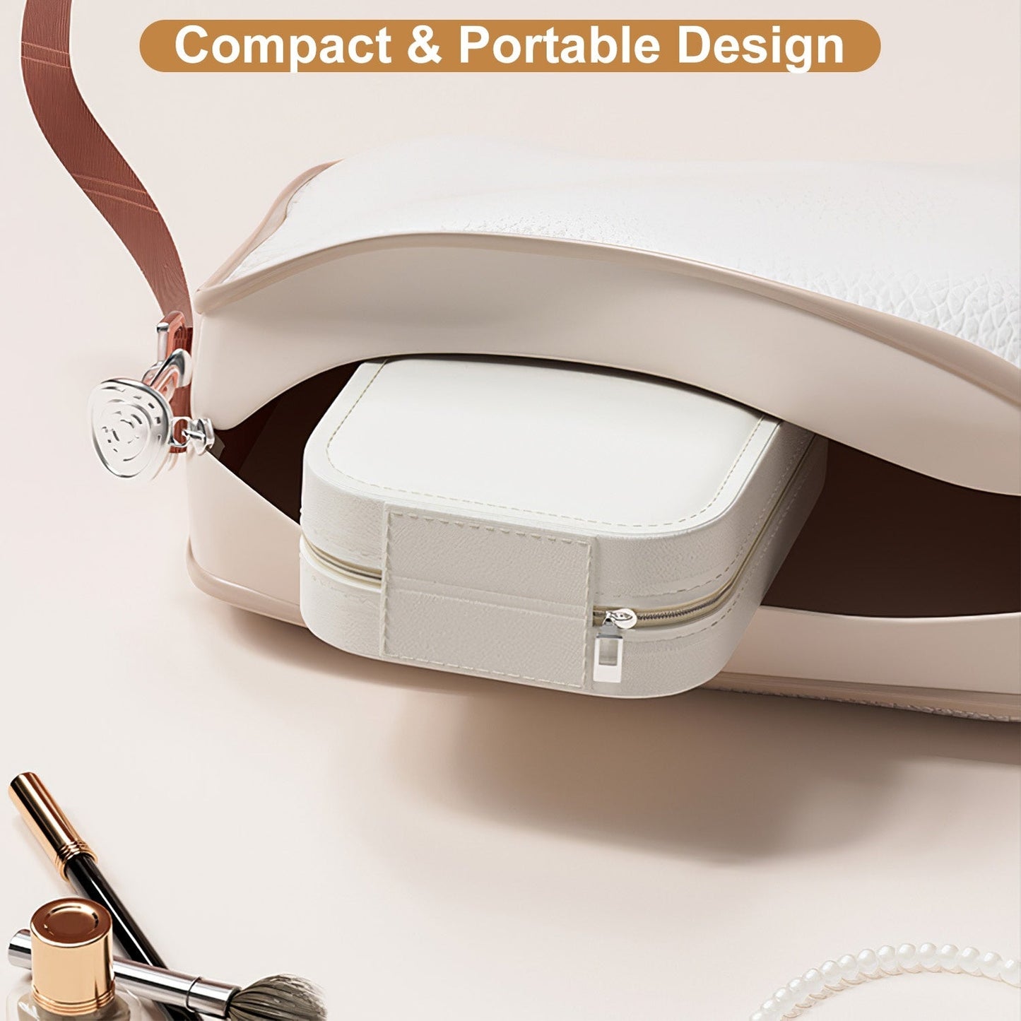 Portable Beauty Cosmetic Bag with LED Mirror | Waterproof, Dimmable 3-Light Modes