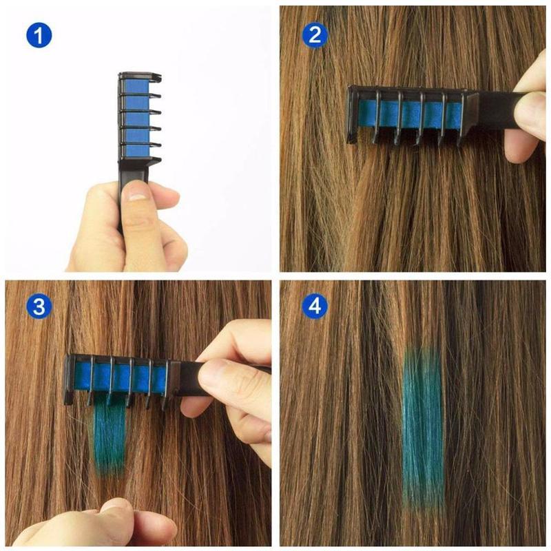 Vibrant Temporary Hair Dye Crayons | Mini Disposable Color Chalk Box for Quick Use