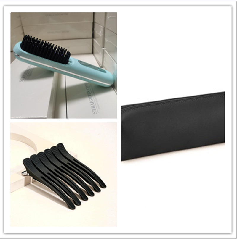 Travel 2-in-1 Hair Styling Tool | Wireless Straightener Brush & Hot Curler Comb